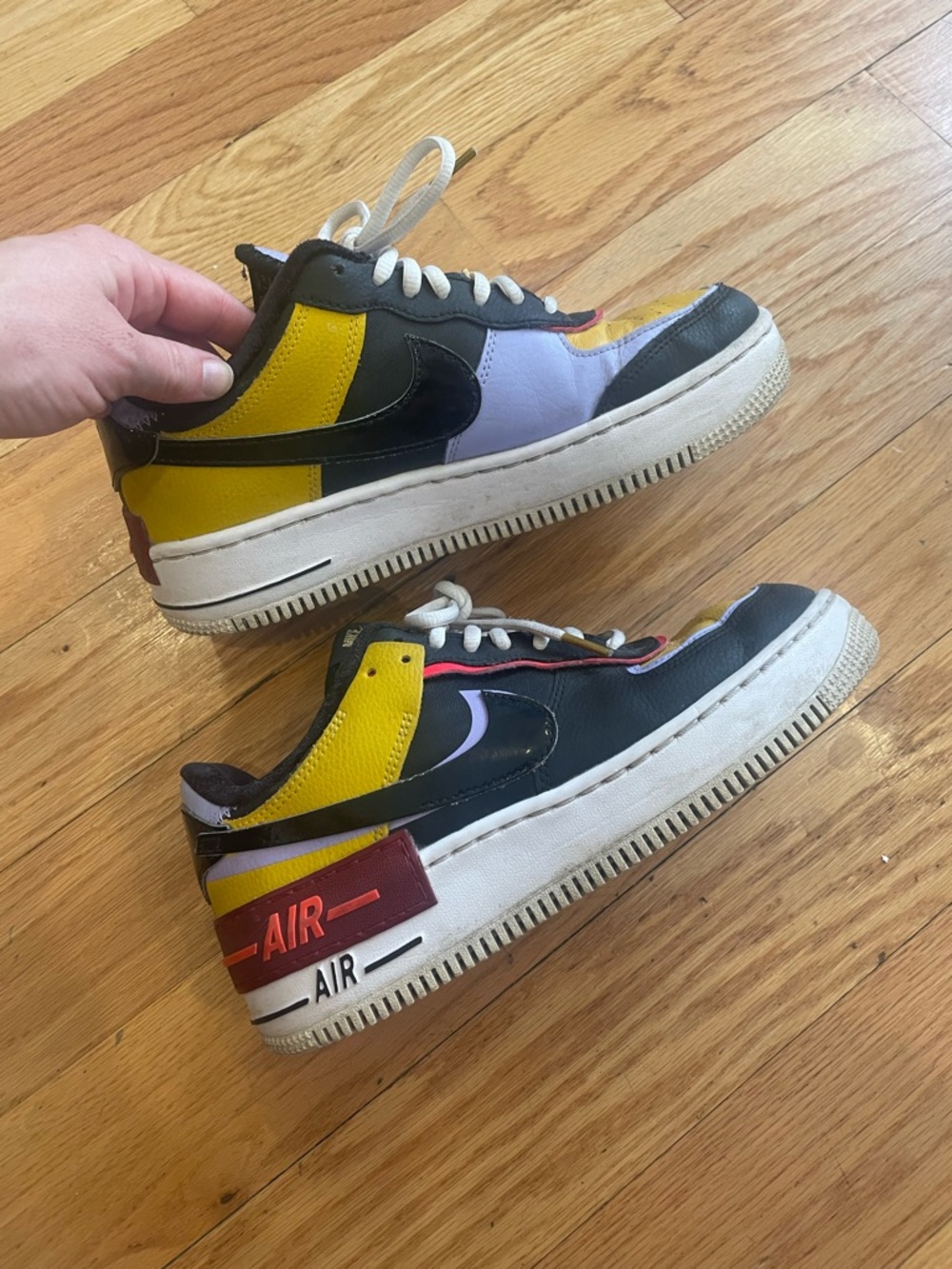 Nike Multicolor Low-Top Sneakers in Black, Yellow, Lilac and Red